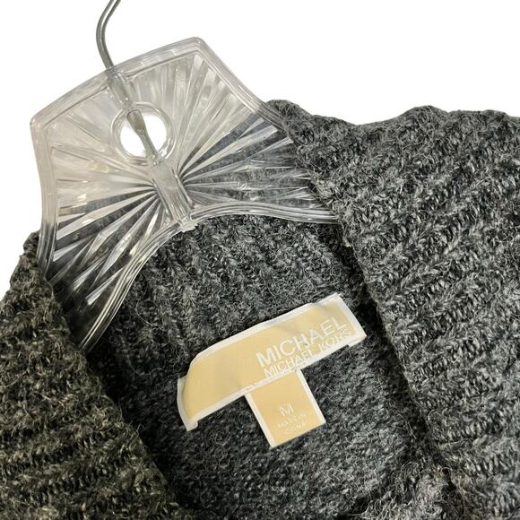 MIchael Kors Two Tone Colorblock Mock Neck Wool Blend Sweater Gray M EUC  (3006) - Picture 5 of 8